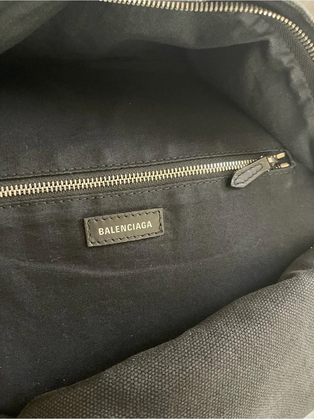 Balenciaga Black Canvas & Leather Logo Front Pocket Backpack/card /dust bag